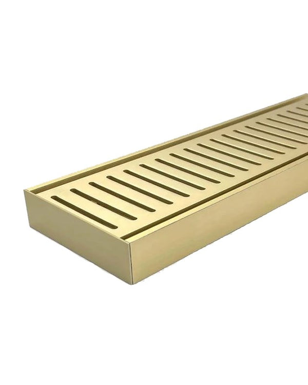 100x100x21mm Brushed Gold Ezy Flow Floor Grate