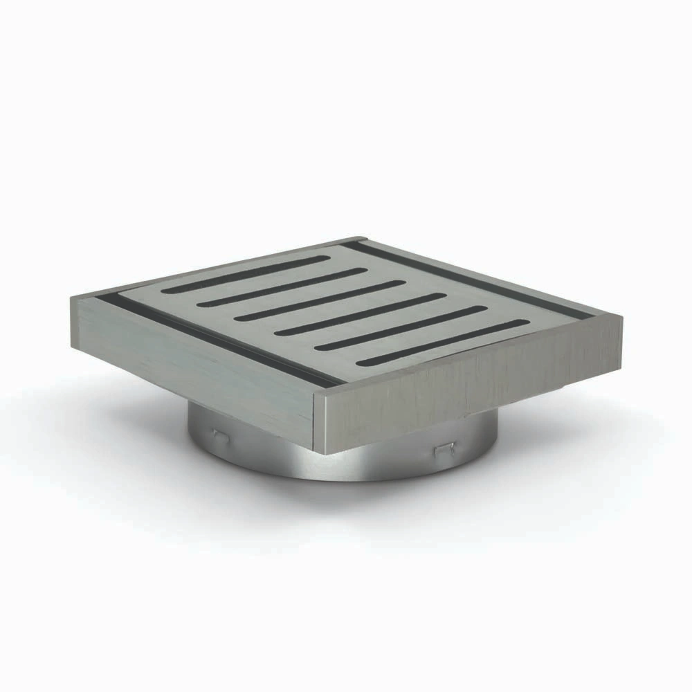 100*100*14mm Brushed Silver Ezy Flow Guard Floor Waste