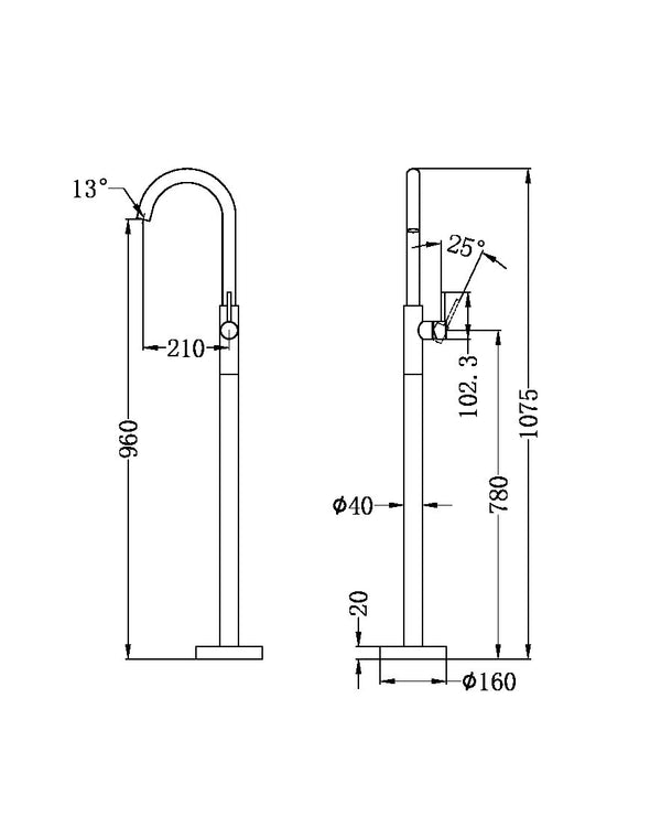 MECCA FREESTANDING BATH MIXER GRAPHITE