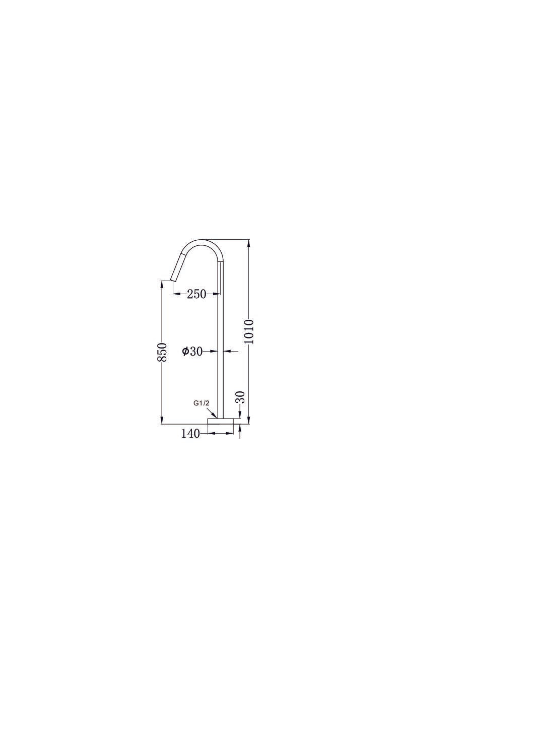 MECCA FREESTANDING BATH SPOUT ONLY BRUSHED NICKEL