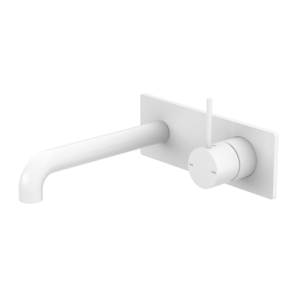 MECCA WALL BASIN/BATH MIXER HANDLE UP 120MM MATTE WHITE
