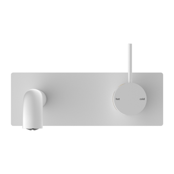 MECCA WALL BASIN/BATH MIXER HANDLE UP 120MM MATTE WHITE