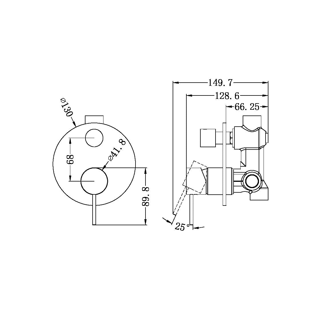 MECCA SHOWER MIXER WITH DIVERTOR CHROME