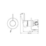 MECCA SHOWER MIXER HANDLE UP 80MM PLATE GUN METAL