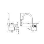 MECCA WALL BASIN/BATH MIXER SWIVEL SPOUT GUN METAL