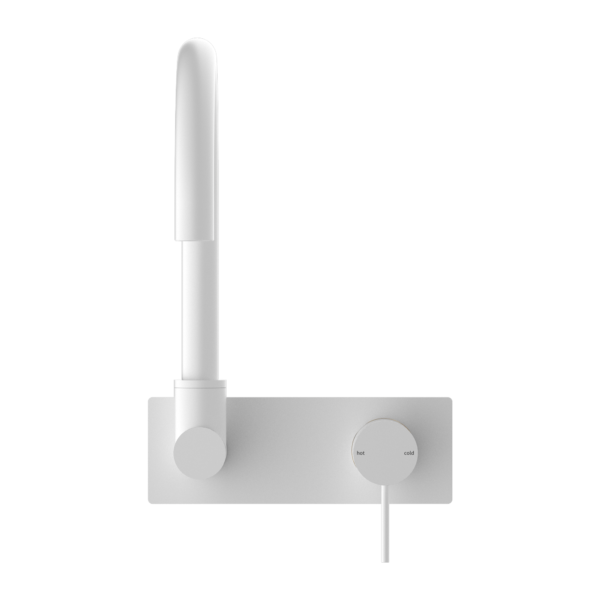 MECCA WALL BASIN/BATH MIXER SWIVEL SPOUT MATTE WHITE