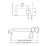 MECCA WALL BASIN/BATH MIXER HANDLE UP 120MM TRIM KITS ONLY BRUSHED NICKEL