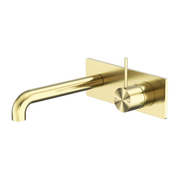 MECCA WALL BASIN/BATH MIXER HANDLE UP 120MM BRUSHED GOLD
