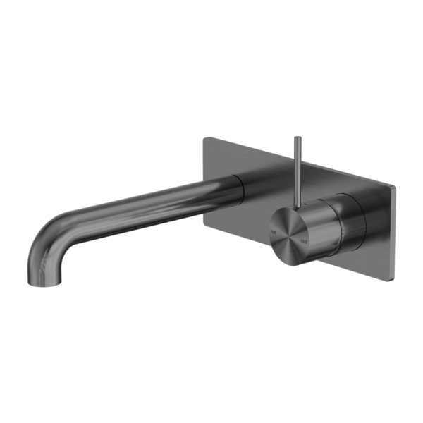 MECCA WALL BASIN/BATH MIXER HANDLE UP 185MM GUN METAL