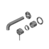 MECCA WALL BASIN/BATH MIXER SEPARETE BACK PLATE 185MM TRIM KITS ONLY GUN METAL