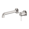MECCA WALL BASIN/BATH MIXER SEPARETE BACK PLATE 160MM BRUSHED NICKEL