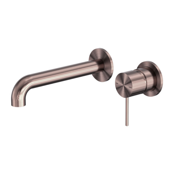 MECCA WALL BASIN/BATH MIXER SEPARETE BACK PLATE 230MM BRUSHED BRONZE