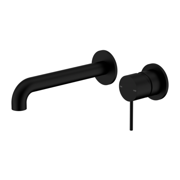 MECCA WALL BASIN/BATH MIXER SEPARETE BACK PLATE 230MM MATTE BLACK