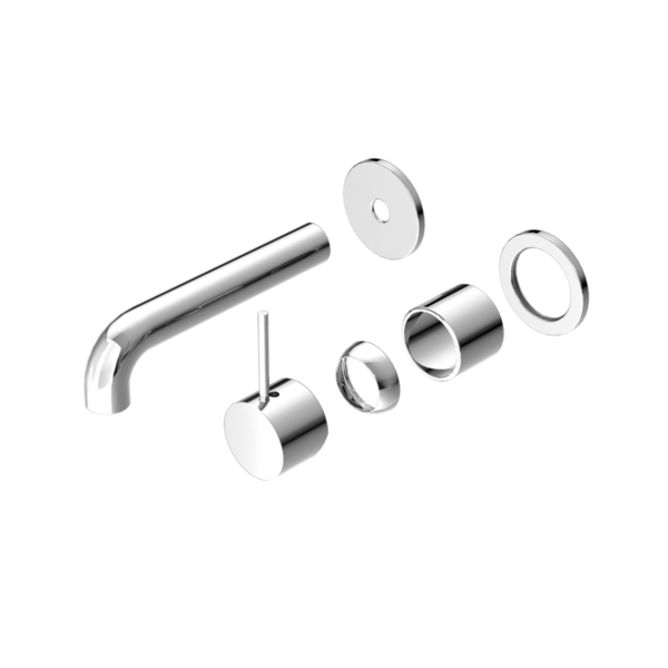 MECCA WALL BASIN/BATH MIXER SEPARATE BACK PLATE HANDLE UP 260MM TRIM KITS ONLY CHROME