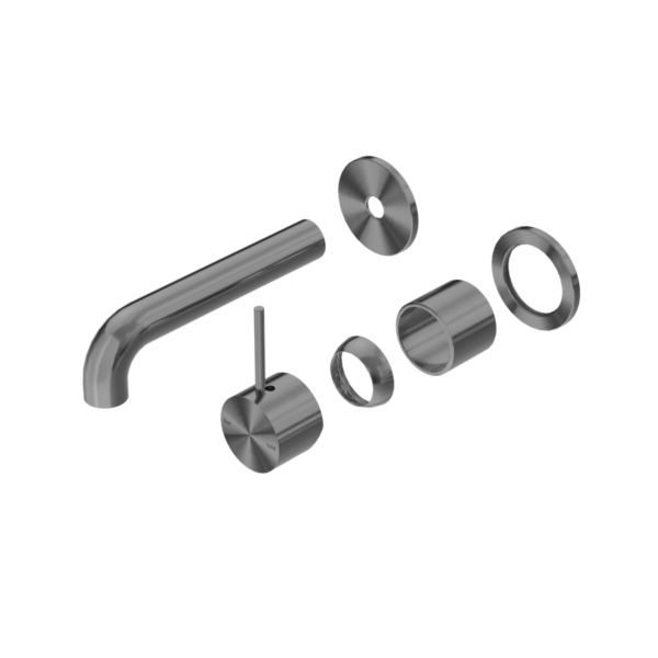 MECCA WALL BASIN/BATH MIXER SEPARATE BACK PLATE HANDLE UP 260MM TRIM KITS ONLY GUN METAL