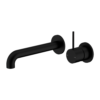 MECCA WALL BASIN/BATH MIXER SEPARETE BACK PLATE HANDLE UP 185MM MATTE BLACK