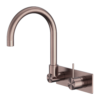 MECCA WALL BASIN/BATH MIXER SWIVEL SPOUT HANDLE UP BRUSHED BRONZE