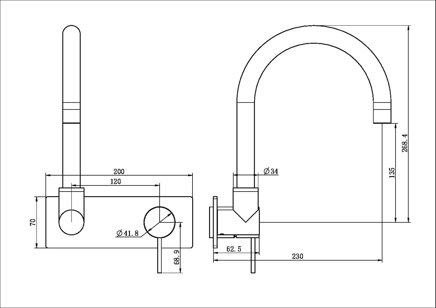 MECCA WALL BASIN/BATH MIXER SWIVEL SPOUT TRIM KITS ONLY MATTE WHITE