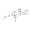 MECCA WALL BASIN/BATH MIXER SWIVEL SPOUT 225MM TRIM KITS ONLY BRUSHED NICKEL