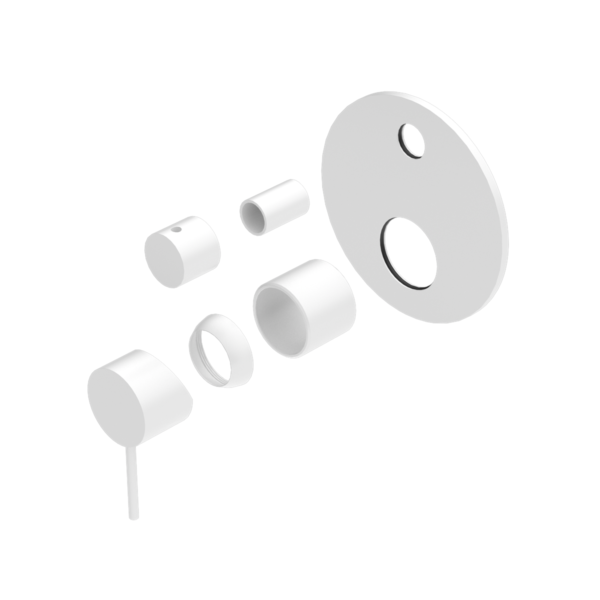 MECCA SHOWER MIXER WITH DIVERTOR TRIM KITS ONLY MATTE WHITE