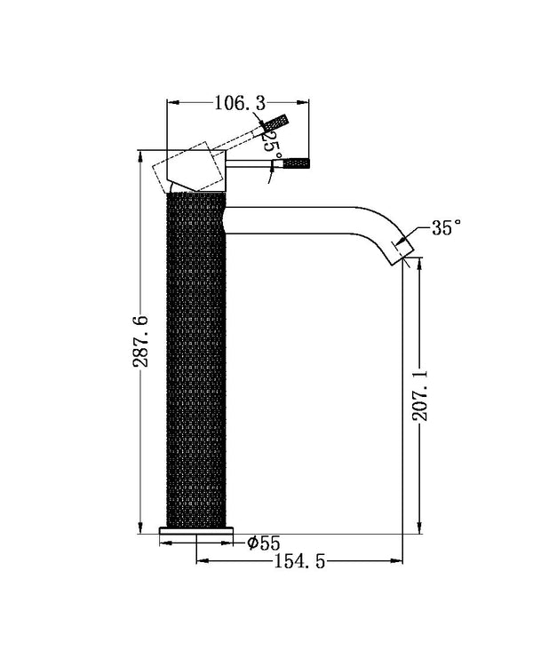 OPAL TALL BASIN MIXER GRAPHITE