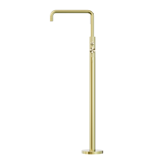 OPAL FREESTANDING BATH MIXER WITH HAND SHOWER BRUSHED GOLD