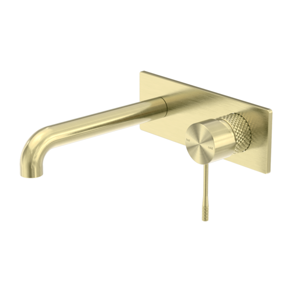 OPAL WALL BASIN/BATH MIXER 120MM BRUSHED GOLD