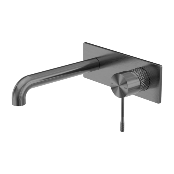 OPAL WALL BASIN/BATH MIXER 185MM GRAPHITE
