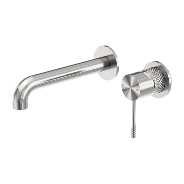 OPAL WALL BASIN/BATH MIXER SEPARATE BACK PLATE 160MM BRUSHED NICKEL