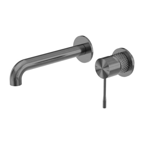 OPAL WALL BASIN/BATH MIXER SEPARATE BACK PLATE 230MM GRAPHITE