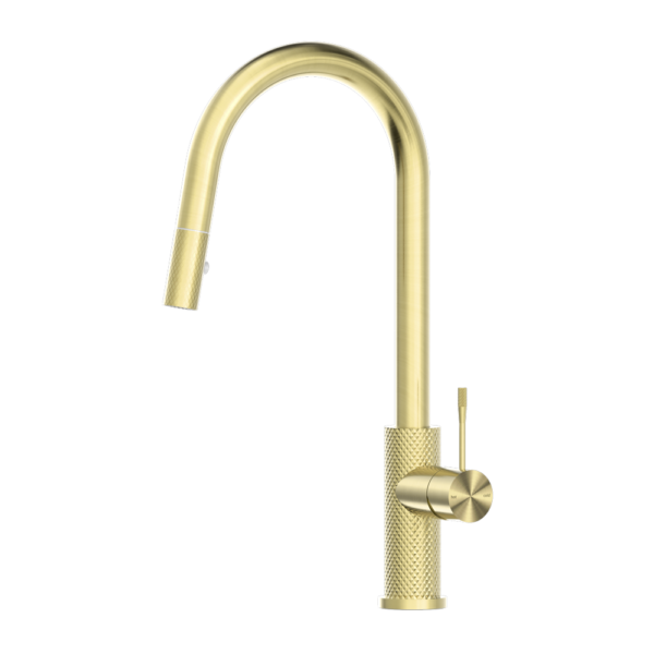 OPAL PULL OUT SINK MIXER WITH VEGIE SPRAY FUNCTION BRUSHED GOLD