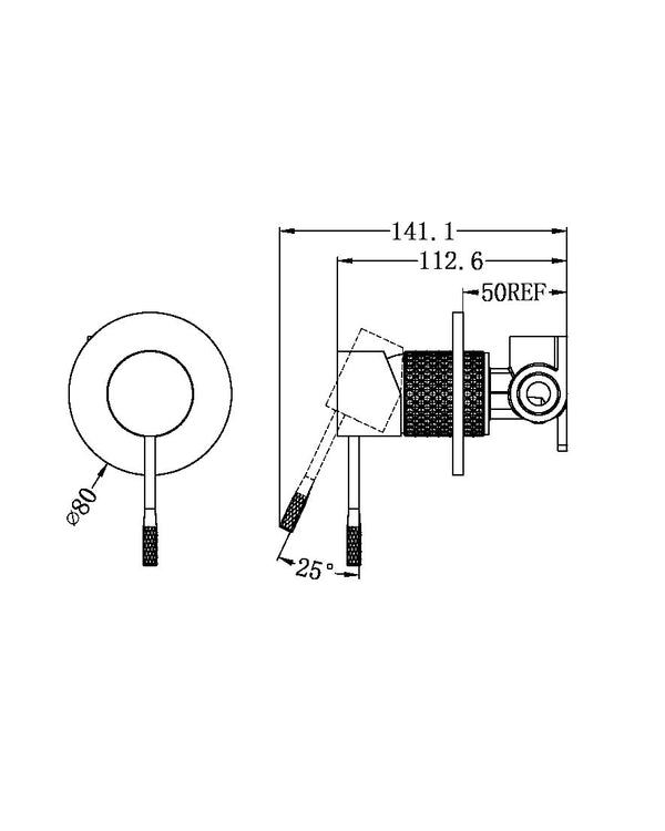 OPAL SHOWER MIXER 80MM PLATE GRAPHITE