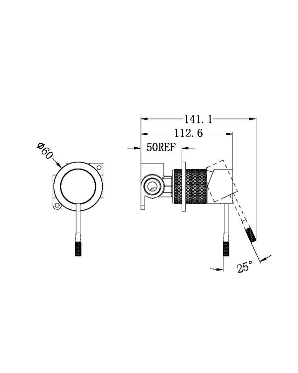 OPAL SHOWER MIXER 60MM PLATE GRAPHITE