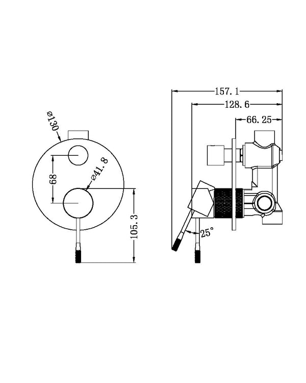 OPAL SHOWER MIXER WITH DIVERTOR GRAPHITE