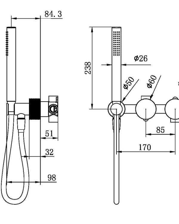 OPAL PROGRESSIVE SHOWER SYSTEM SEPARATE PLATE TRIM KITS ONLY GRAPHITE