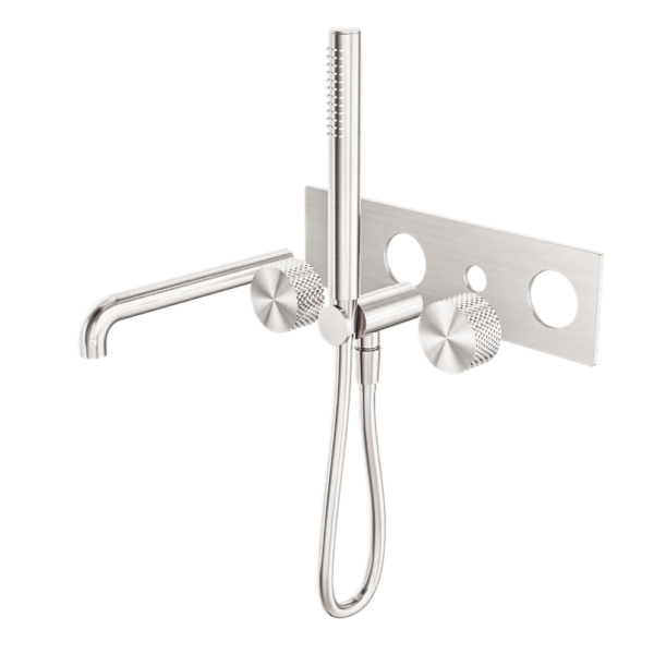 OPAL PROGRESSIVE SHOWER SYSTEM SEPARATE PLATE WITH SPOUT 230MM TRIM KITS ONLY BRUSHED NICKEL