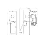 BIANCA SHOWER MIXER WITH DIVERTOR SEPARATE BACK PLATE GUN METAL