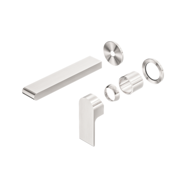 BIANCA WALL BASIN/BATH MIXER SEPARATE BACK PLATE 230MM TRIM KITS ONLY BRUSHED NICKEL