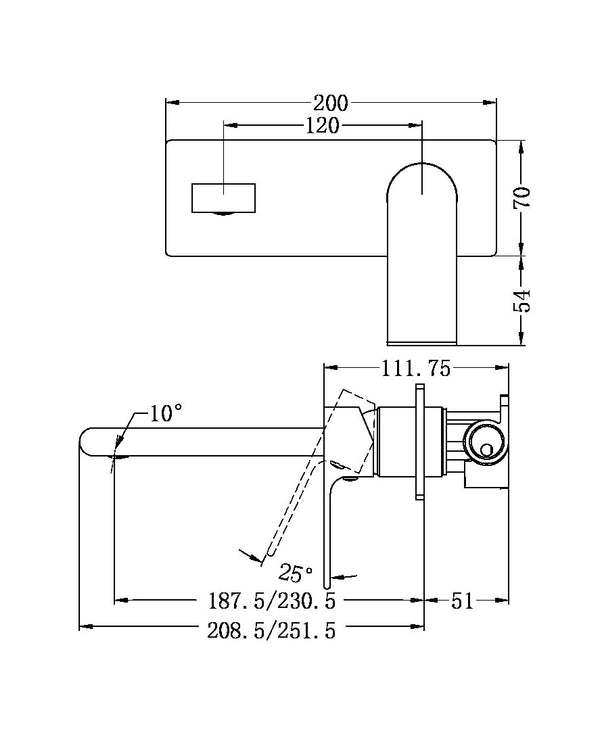 BIANCA WALL BASIN/BATH MIXER 187MM CHROME