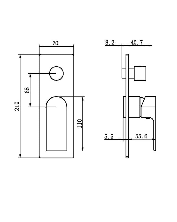 BIANCA SHOWER MIXER WITH DIVERTOR TRIM KITS ONLY GUN METAL