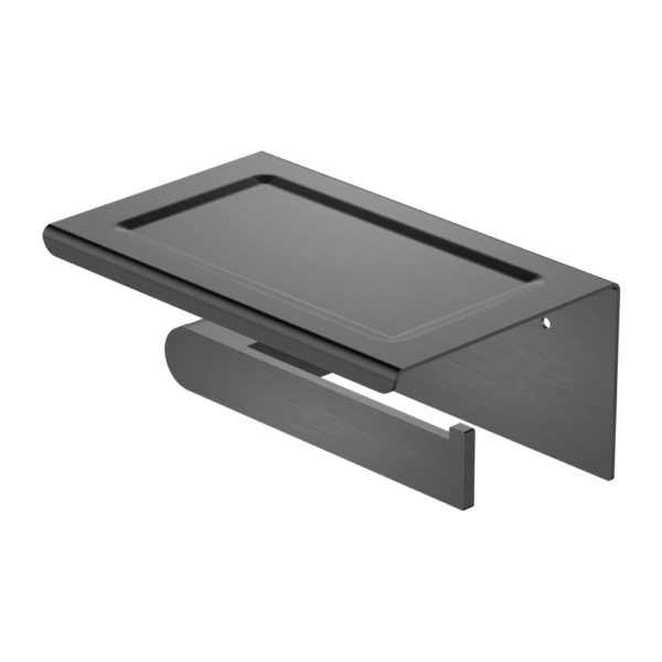 BIANCA TOILET ROLL HOLDER WITH PHONE HOLDER GUN METAL