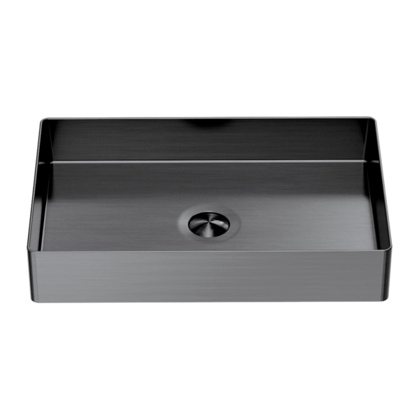 OPAL RECTANGLE STAINLESS STEEL BASIN GRAPHITE