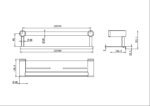 MECCA CARE 25MM GRAB RAIL WITH SHELF 300MM BRUSHED BRONZE