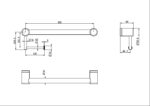 MECCA CARE 32MM GRAB RAIL WITH TOILET ROLL HOLDER 450MM BRUSHED NICKEL