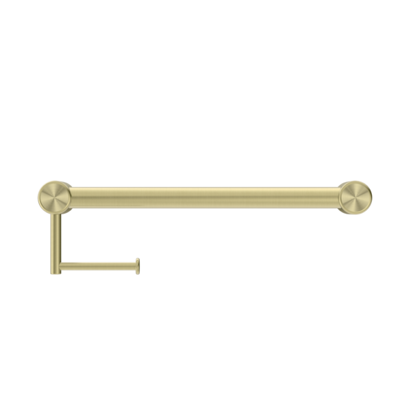 MECCA CARE 32MM GRAB RAIL WITH TOILET ROLL HOLDER 450MM BRUSHED GOLD