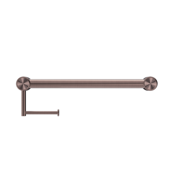 MECCA CARE 32MM GRAB RAIL WITH TOILET ROLL HOLDER 450MM BRUSHED BRONZE