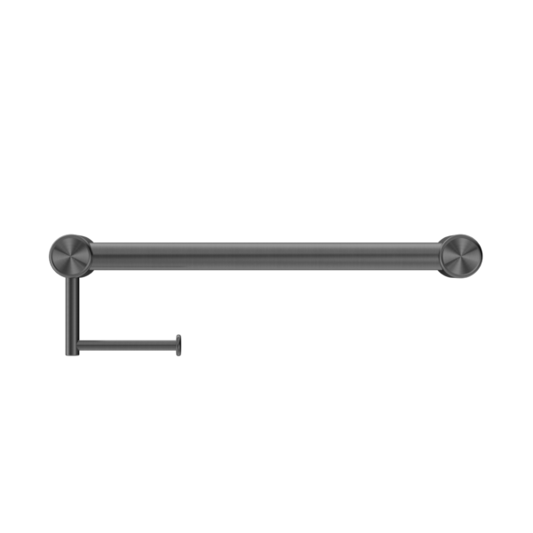 MECCA CARE 32MM GRAB RAIL WITH TOILET ROLL HOLDER 450MM GUN METAL