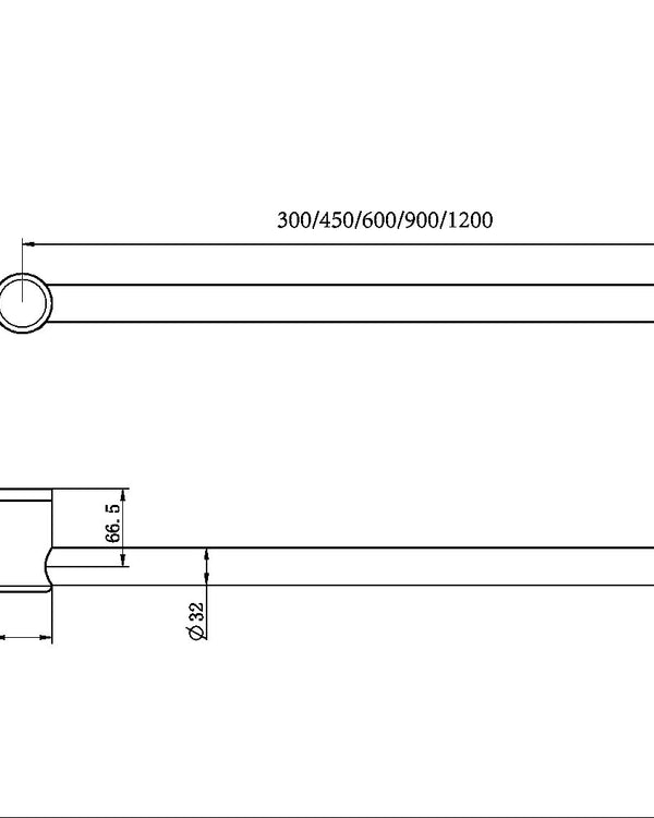 MECCA CARE 32MM GRAB RAIL 600MM GUN METAL