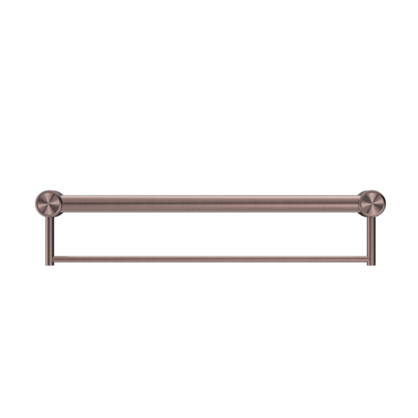 MECCA CARE 32MM GRAB RAIL WITH TOWEL HOLDER 300MM BRUSHED BRONZE