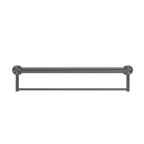 MECCA CARE 32MM GRAB RAIL WITH TOWEL HOLDER 300MM GUN METAL